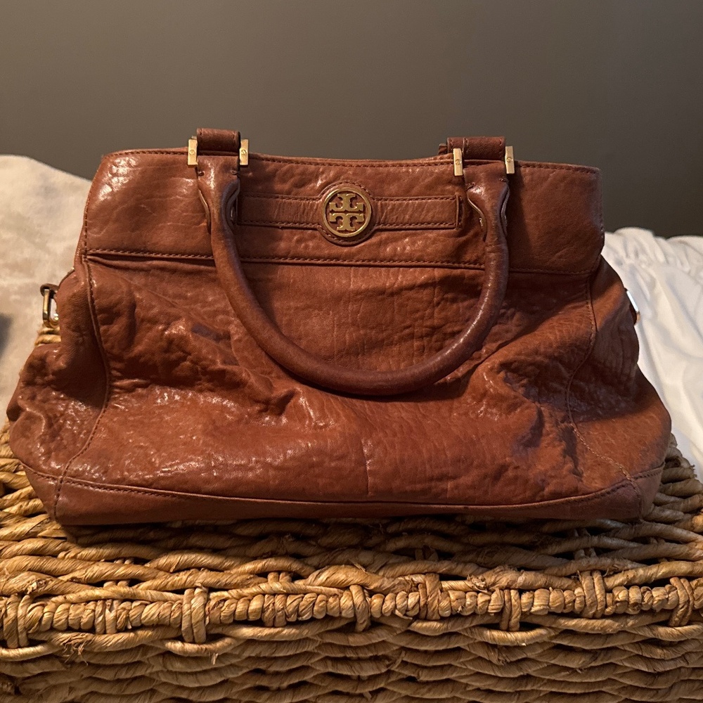 Tory Burch Camel Leather Purse